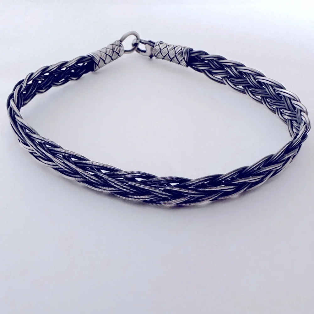 925 Silver 8.25” 8mm handmade bracelet braid wire unisex